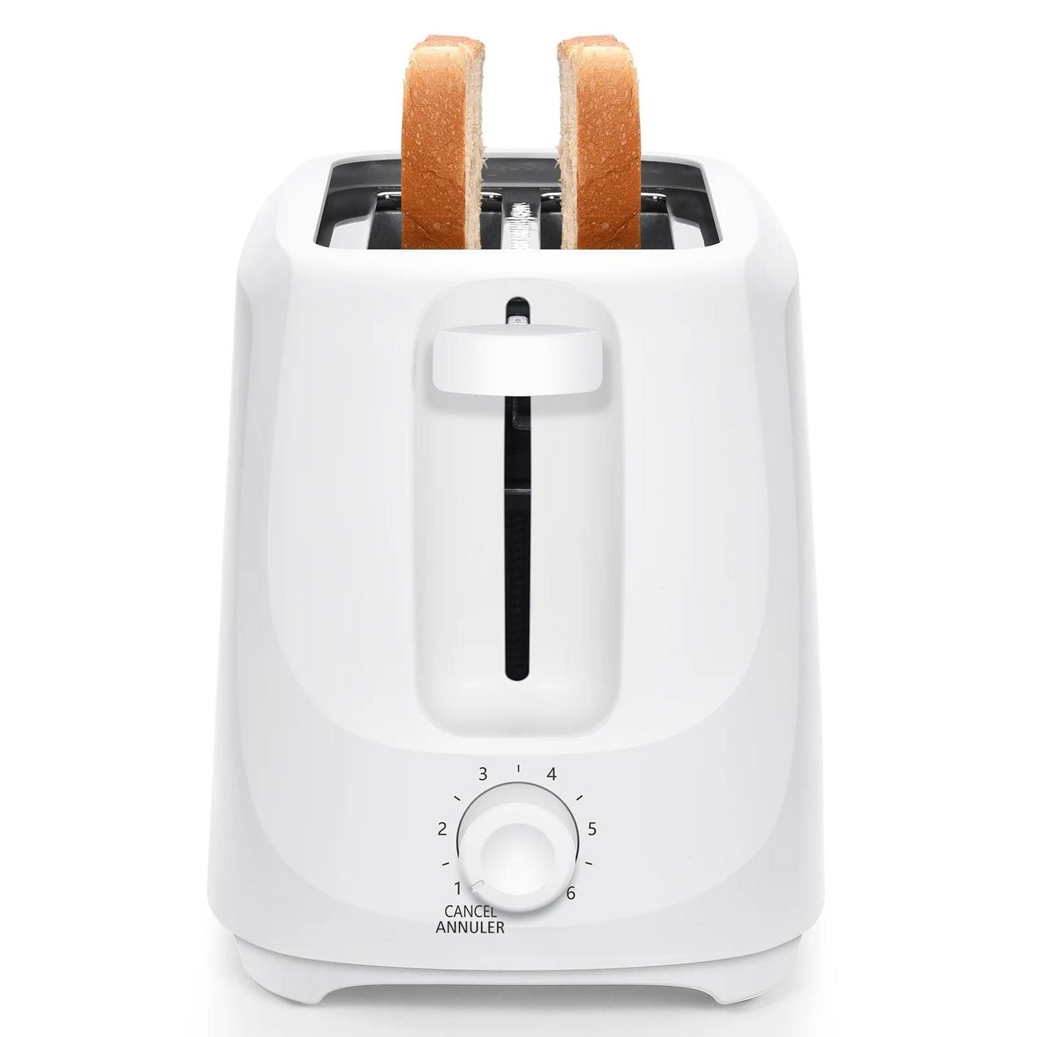Mainstays 2-Slice Toaster with 6 Shade Settings and Removable Crumb Tray, Arctic White