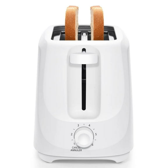 Mainstays 2-Slice Toaster with 6 Shade Settings and Removable Crumb Tray, Arctic White