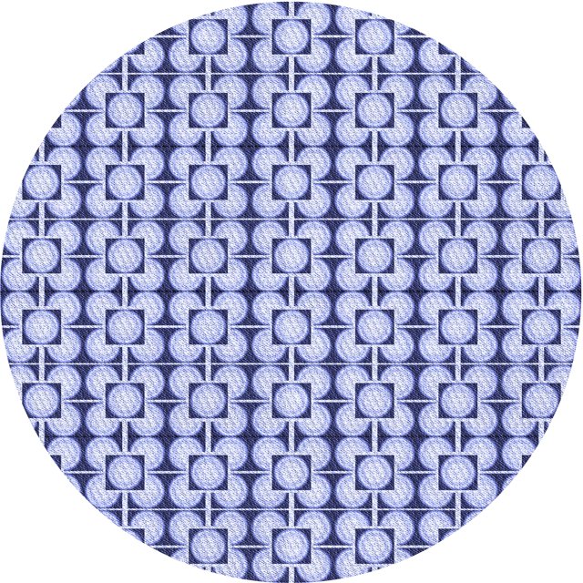 Ahgly Company Machine Washable Indoor Round Transitional Royal Blue Area Rugs, 6' Round