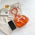 thumbnail image 3 of Composite Shoulder Bag Pleated Bow with Zipper Twist Strap Leisure (Orange), 3 of 10