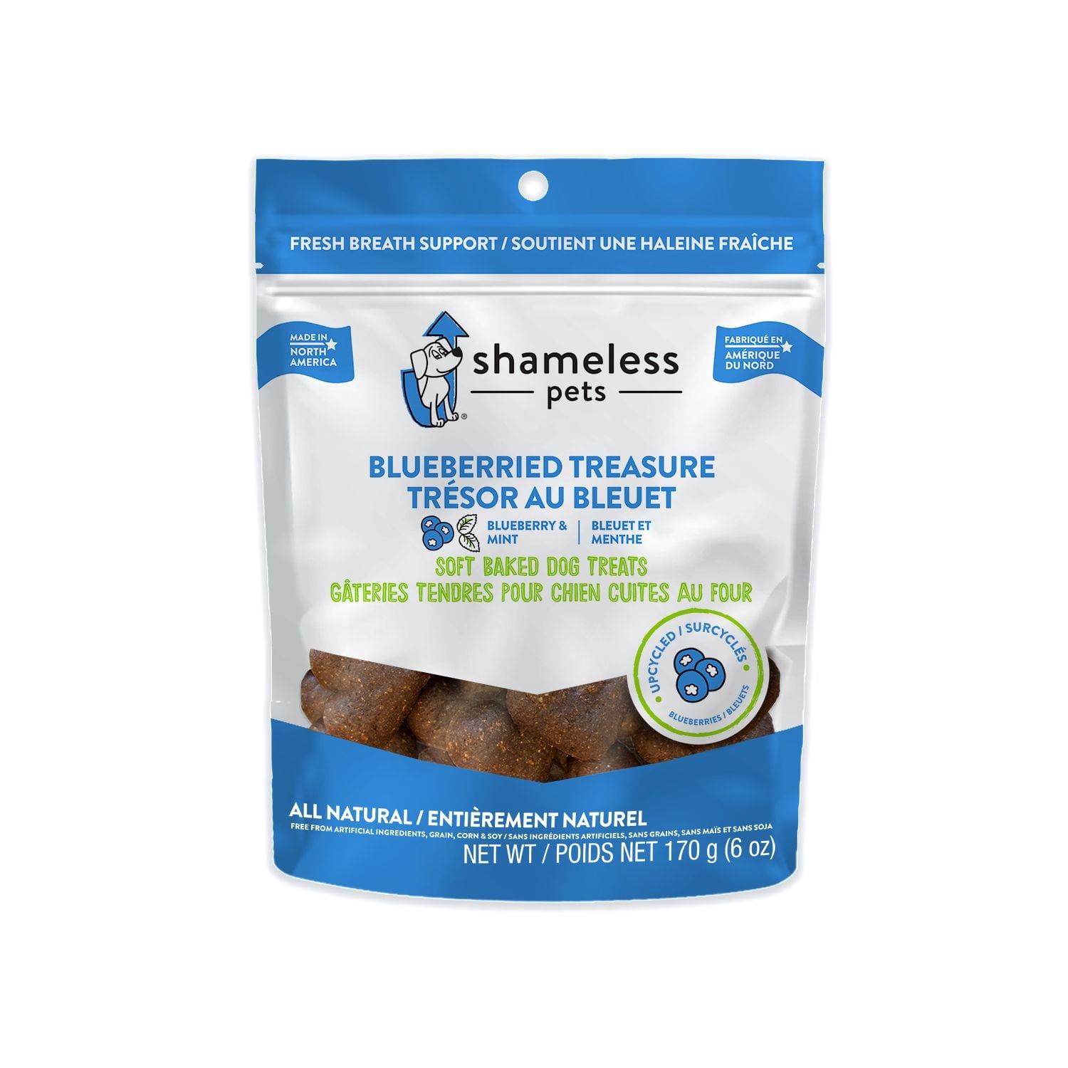 Shameless Pets Blueberried Treasure Soft Baked Upcycled Biscuits Blueberry & Mint Soft Baked Dog Treats