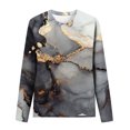 thumbnail image 4 of CEHVOM Femmes Dames Col Rond Hauts Amples T-Shirts Décontractés à Imprimé Blouse à Manches Longues Liquidation, 4 of 5