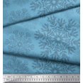 thumbnail image 2 of Soimoi Toile de Satin Modal Bleu Paillettes de Neige Imprimé Floral par Yard 42 Pouces de Large, 2 of 5