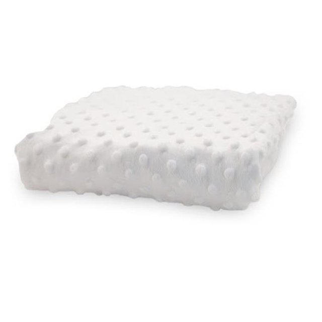 Housse Standard pour Matelas à Langer en Minky à Pois - Blanc