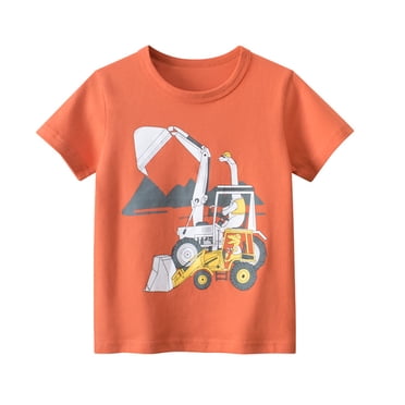 Qudderr Toddlers Kids Short-Sleeve T-Shirts for Boys' Summer Cotton Tee Baby Cartoon Crewneck Boys Pullover Shirts for 1-10 Years