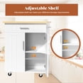 thumbnail image 2 of Walsunny Kitchen Island Table Stand with Storage on Wheels,Rolling Kitchen Cart Storage Cabinet with Drawer,White, 2 of 8