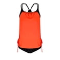 thumbnail image 5 of Moxiu Women's Two Piece Tankini Bathing Suits T-Back Top Ruched Padded Modest Swim Shorts Summer Basic Swimwear Orange,XL, 5 of 5