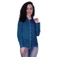 thumbnail image 4 of Moomaya Full Sleeve Cotton Collar Shirts For Womens Formal Plain Workwear, 4 of 6