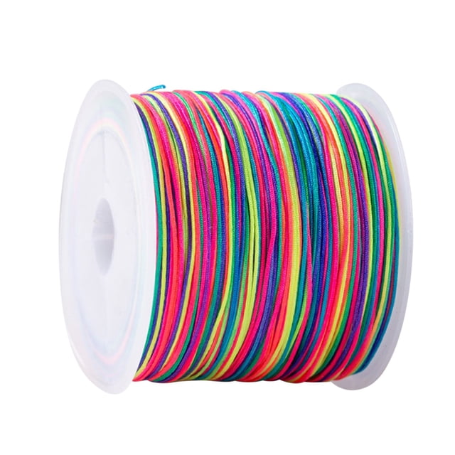 DIY Craft Kit Elastic Cord for Bracelet Making Nylon Thread 08mm Round Bead String Rainbow for Jewelry Creation and Knitting