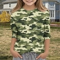 thumbnail image 2 of XZNGL Camouflage Print 3/4 Sleeve Round Neck Top for Kids , Soft Polyester-Spandex Blend , Breathable Fabric , Easy Pullover Design , Versatile Layering Piece , Machine Washable, 2 of 6