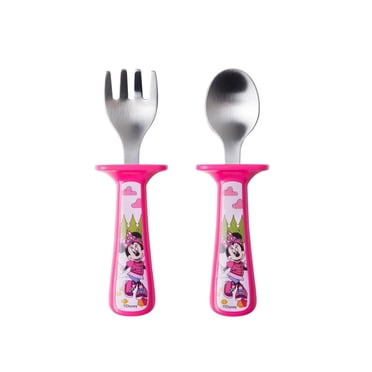 The First Years Disney Minnie Mouse Toddler Utensils - Fork & Spoon Set - Ages 9 Months and up