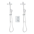 thumbnail image 1 of Square 3-functions thermostatic valve, 2 adjustable shower post systems chrome finish, 1 of 8