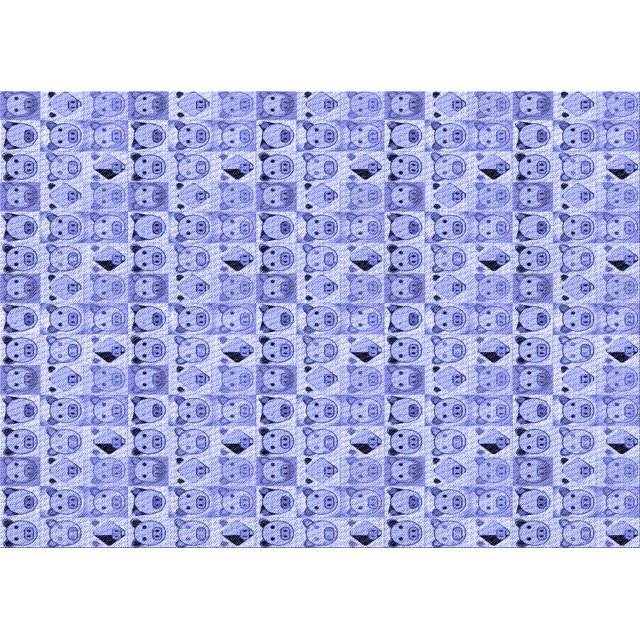 Ahgly Company Machine Washable Indoor Rectangle Transitional Periwinkle Purple Area Rugs, 5' x 7'