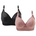 thumbnail image 1 of Bras for Women, 2PCS Womans Printing Gathered Together Large Size Daily Bra Underwear No Rims, 1 of 9