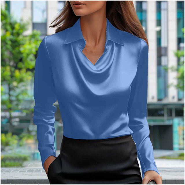 RKSTN Hauts pour Enseignantes Haut/chemise à Manches Longues à Col Rond Uni pour Femmes, Tenue d'École pour Enseignantes