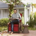 thumbnail image 2 of Outsunny Fauteuil Inclinable d'Extérieur avec Dossier Réglable, Coussin, Rouge, 2 of 10