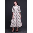 thumbnail image 3 of Bimba Robe Chemise à Imprimé Floral à Boutons, Col Mandarin, Manches Retroussables - XXX-Grand, 3 of 5