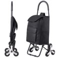 thumbnail image 1 of KFFKFF Chariot monte-escalier pliable 36 L, chariot de courses, chariot à linge, chariot monte-escalier avec 6 roues et sac en tissu Oxford, noir, 1 of 1