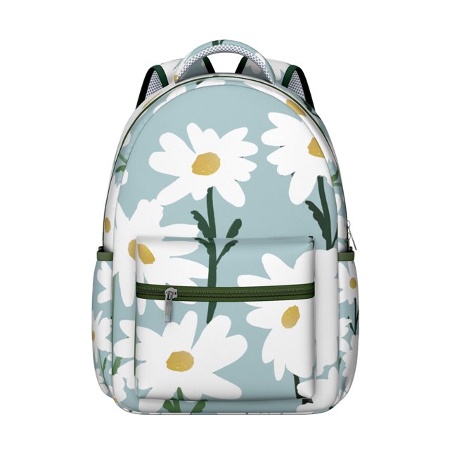 Floral and Leopard Print Students Backpack Durable Outdoor Backpack with Artistic Wildflower and Butterfly Design, Adjustable Straps, Perfect for School and Travel