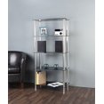 thumbnail image 3 of AVF S25-A Tall 5 Tier Shelving Unit in Black Glass & Chrome, 3 of 4