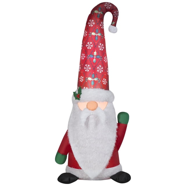 Christmas Inflatable Gnome with Damask Cap