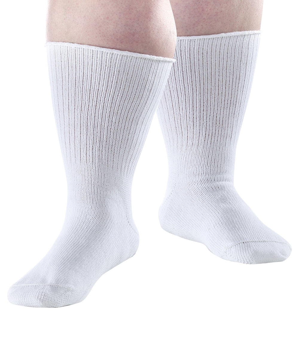 Silverts Men & Women Oversize 2-Pack Socks, XL, White