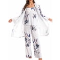 thumbnail image 1 of ZAXARRA Ensemble de Détente d'Automne pour Femme, Camisole à Empiècements en Dentelle + Pantalon + Peignoir, Pyjama 3 Pcs, 1 of 7