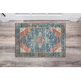thumbnail image 4 of Markum 2' x 3' Washable Accent Rug, Teal and Rust, 4 of 7