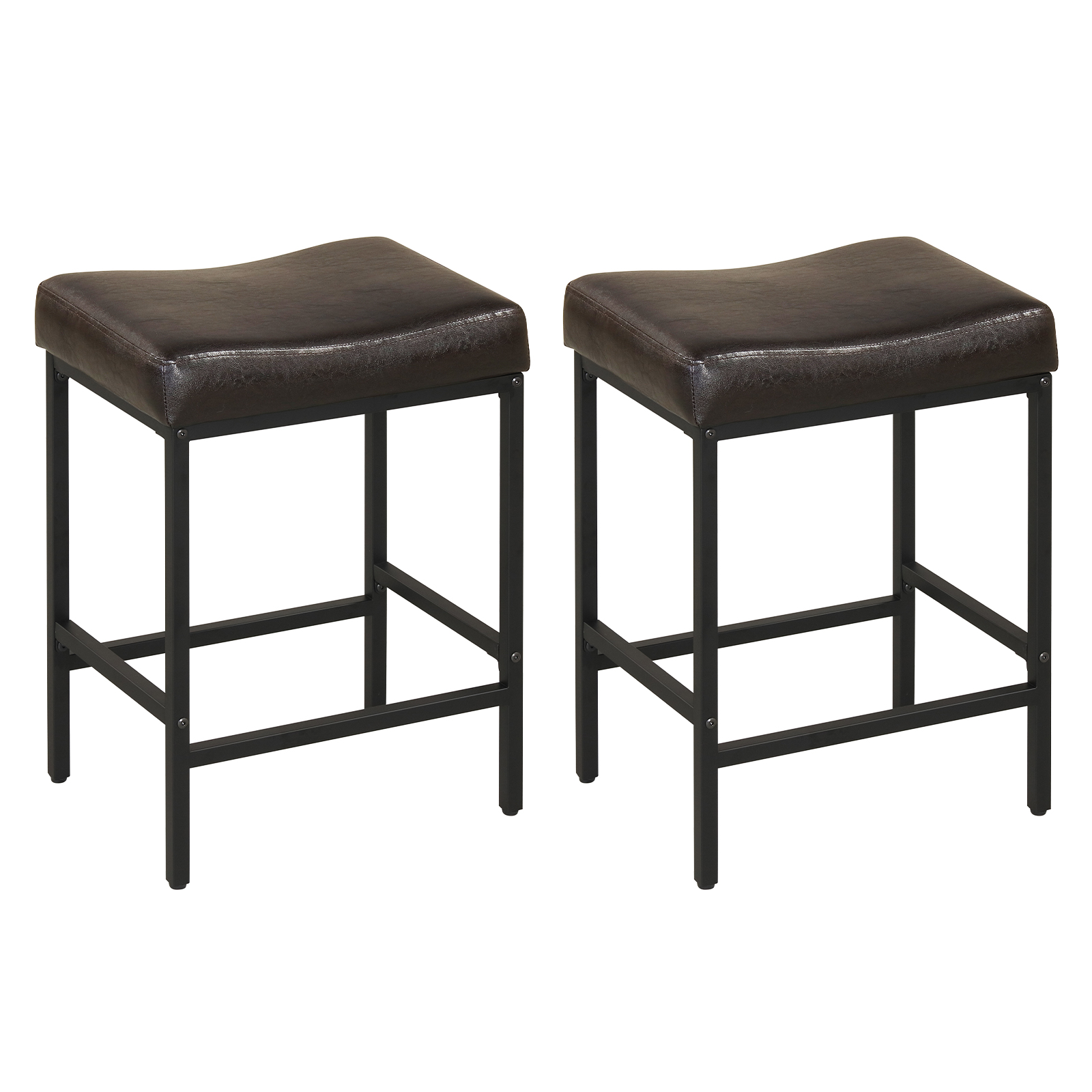 Gymax Bar Stools Set of 2 Bar Chairs for Kitchen Island Backless Modern Barstools