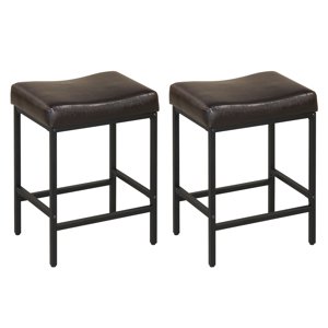 Gymax Bar Stools Set of 2 Bar Chairs for Kitchen Island Backless Modern Barstools