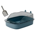 thumbnail image 4 of MERIGLARE Cat Litter Box Cat Sand Basin with High Side Cat Litter Container Durable blue, 4 of 9