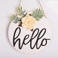 thumbnail image 1 of White Welcome Hello Door Sign for Front Door Farmhouse Decor  Wooden Sign 11.81in, 1 of 5