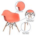thumbnail image 2 of Alonza Series Green Plastic Chair with Wooden Legs, 2 of 9