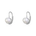 thumbnail image 1 of Luxury Designs Sterling Silver Pearl Bezel set Leverback earrings, 1 of 2