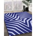 thumbnail image 3 of Ahgly Company Tapis d'Intérieur Lavable en Machine Carré Bleu Cobalt Transitionnel, 5 Pieds Carré, 3 of 7