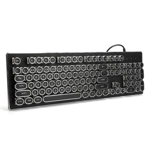Clavier filaire,Retro Clavette mécanique de jeu de jeu Clause de jeu Future-Proof Design