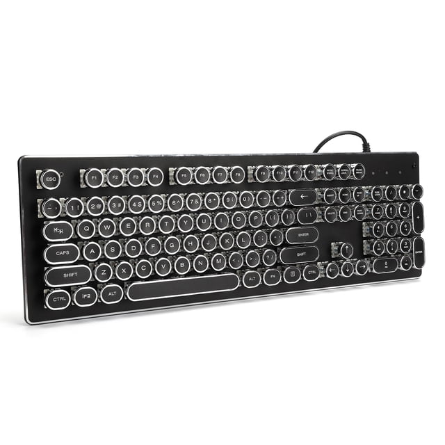 104 Keys Retro Wired Gaming Mechanical Keyboard Key Click, Mixed Light, Ergonomic Design, Universal for Desktop and Laptop Computers