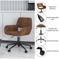 thumbnail image 4 of Homy Casa Chaise de Réception à Hauteur Réglable - Fauteuil Pivotant Rembourré Moderne pour Affaires, Suède Brun, 4 of 6