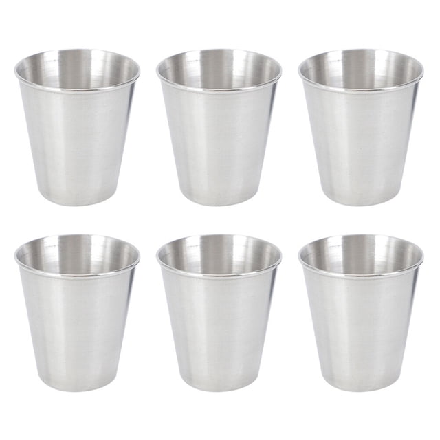 6Pcs Stainless Steel Cups Stainless Steel Shot Cups Durable Spirits Cups