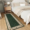 thumbnail image 3 of Garvee 2x6 Modern Bordered Runner Rugs Floral Print Rug, Ultra-Soft Low Pile Non Slip Carpet Washable Stain Resistant Rug for Hallway Kitchen Laundry Bedroom, Green, 3 of 8