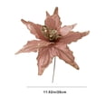 thumbnail image 3 of 28cm High Grade Adhesive Powder Simulation Christmas Flowers in Gold Champagne Burgundy Colors for Tree Decoration, 3 of 6