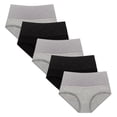 thumbnail image 1 of cfhntfmh 5pc Womens Cotton Underwear Stretchy High Waisted Plus Size Panties Breathable Solid Color Full Coverage Briefs, 1 of 6