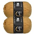 thumbnail image 1 of Unique Bargains Fil Acrylique Brun Clair, Lot de 2 Écheveaux de 50 g, 1 of 7