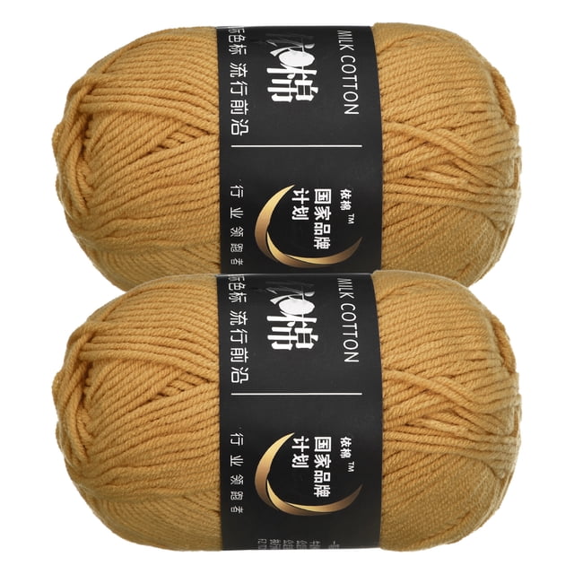 Unique Bargains Fil Acrylique Brun Clair, Lot de 2 Écheveaux de 50 g