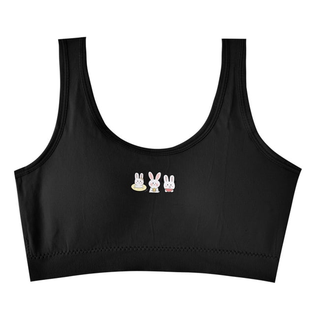 TZEWGL Summer Sports Bra For Middle School Student Racerback Straps Soft Elastic Waistband Spandex For Teen size 12-16T