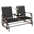 thumbnail image 1 of Outsunny Outdoor Glider Bench with Table Gliding Chair for 2 Black, 1 of 10