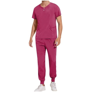 Cameland Scrubs for Men, Scrubs Medical Uniform Scrubs Set Medical Scrubs Top and Pants Scrubs Set for Men