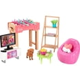 thumbnail image 1 of Barbie World Game Room Set with 19 Dollhouse Accessories Including Furniture, Foosball Table & Pets - Walmart Exclusive, 1 of 4