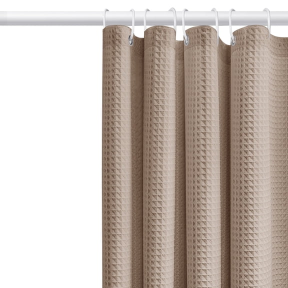 Rideau de Douche Gaufré, Rideau de Douche à Tissage Gaufré, Rideau de Douche en Tissu à Texture Gaufrée Robuste, Rideaux de Douche de Qualité Hôtelière pour Salle de Bain, 72 x 72 Pouces