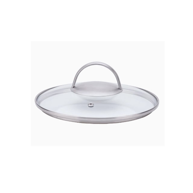 Tempered Glass Vented Pan Lid Saucepans Wok Glass Lid 22CM Transparent - Stainless Steel Rim and Handle (22CM-26CM)